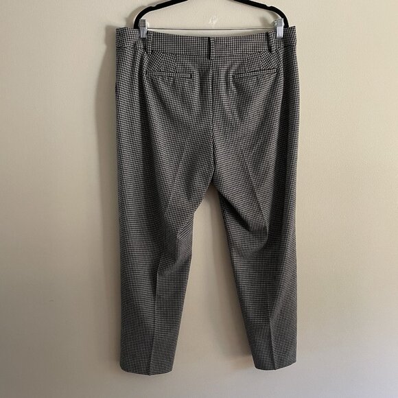 Talbots Women 16 Gray Black Houndstooth Career Straight Leg Hampshire Ankle Pant - Picture 7 of 11